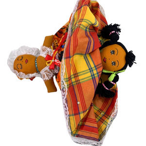 Topsy-turvy Double Headed Jamaican Dolls Caribbean Handmade Collectible 13"